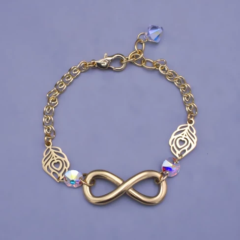 Pozlacený náramek Infinity Crystal