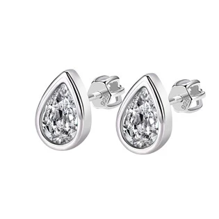 Stříbrné náušnice slzičky se zirkony