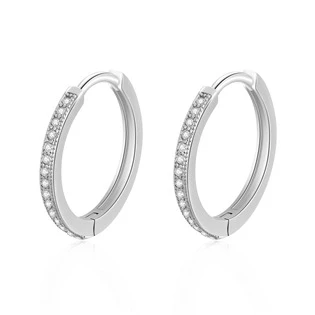 Stříbrné náušnice kroužky se zirkony