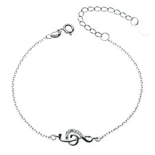 Dámský stříbrný náramek houslový klíč