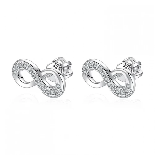 Stříbrné šroubovací náušnice nekonečno