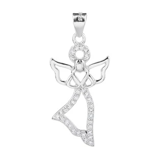 Stříbrný přívěšek andílek se zirkony