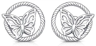 Stříbrné náušnice s motýlem