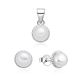 Stříbrná souprava šperků s perlou