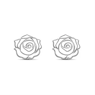 Stříbrné náušnice růže