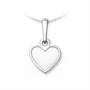 Stříbrný přívěsek srdce bílá perleť