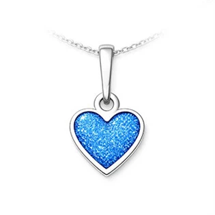 Stříbrný přívěsek srdce modrá perleť