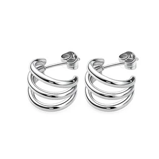Ocelové náušnice trojité kroužky