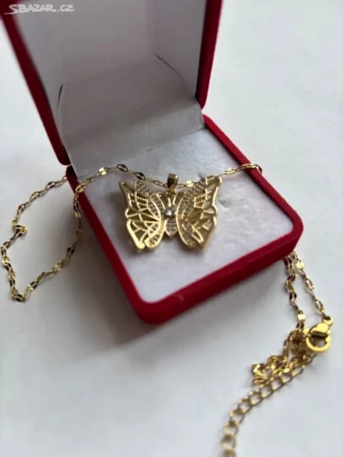 Náhrdelník zlacený z chirurgické oceli
