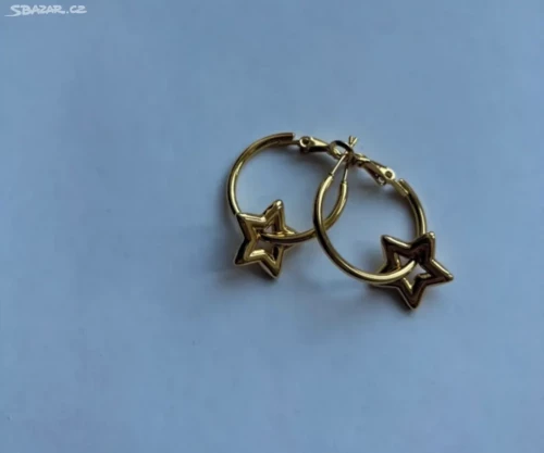 Dámské zlacené náušnice z chirurgické oceli 316L