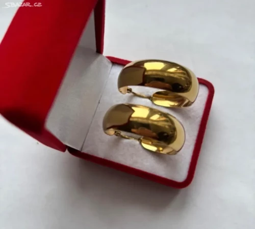 Zlacené kruhové náušnice z chirurgické oceli