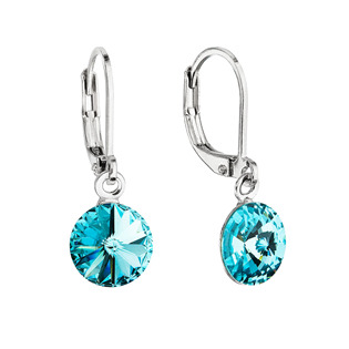 Náušnice bižuterie visací s krystalem Swarovski, Aquamarine