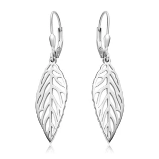 Stříbrné visací náušnice listy