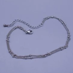 Jemný dámský náramek na kotník z chirurgické oceli s kuličkami