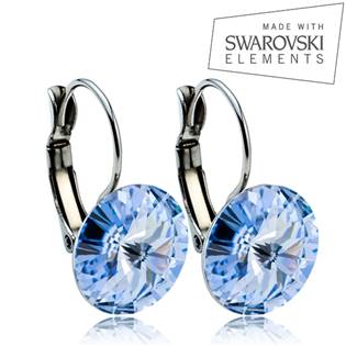 Ocelové náušnice s krystaly Swarovski® 12 mm, LIGHT SAPPHIRE