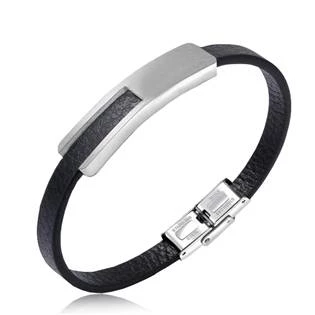 Náramek s ocelovým uzávěrem a destičkou