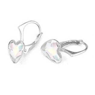 Stříbrné náušnice se srdcem Crystals from Swarovski® AB