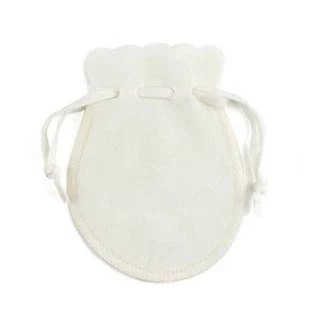 Semišový dárkový sáček smetanový, 7 x 9 cm