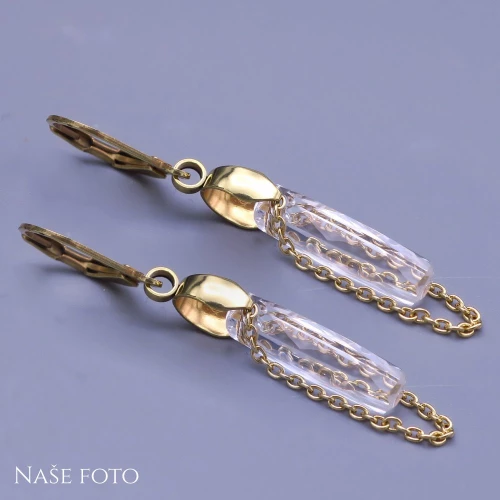 Luxusní pozlacené Swarovski krystal náušnice z chirurgické oceli