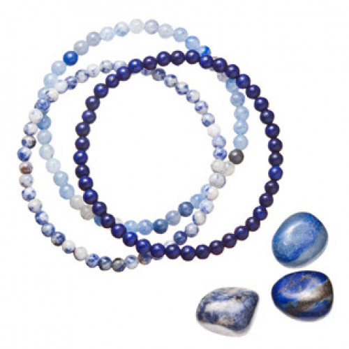 Náramky s minerálními kameny sodalit, avanturín a lapis lazuli
