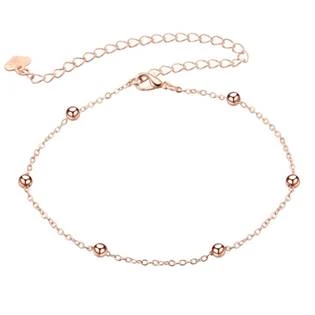 Zlacený náramek na nohu s kuličkami