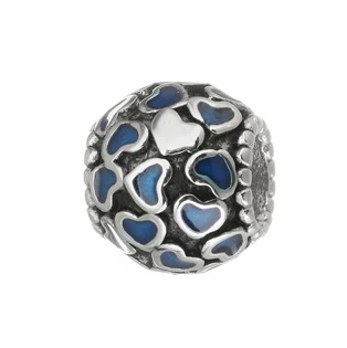 Navlékací ocelový přívěšek korálek se srdíčky