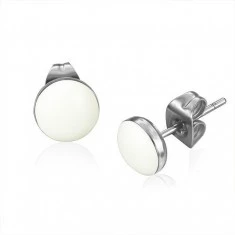 Ocelové náušnice zdobené lesklou vypouklou glazurou