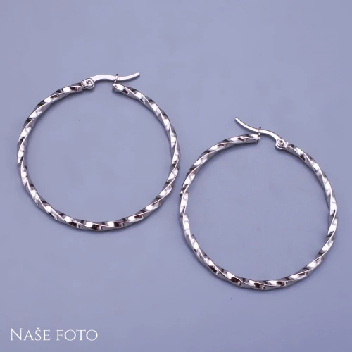 Kroucené náušnice kruhy z chirurgické oceli