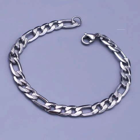 Pánský náramek broušené figaro 7mm