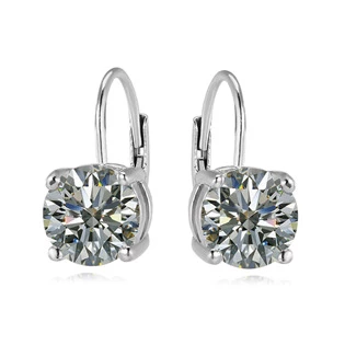 Stříbrné náušnice s kulatým zirkonem