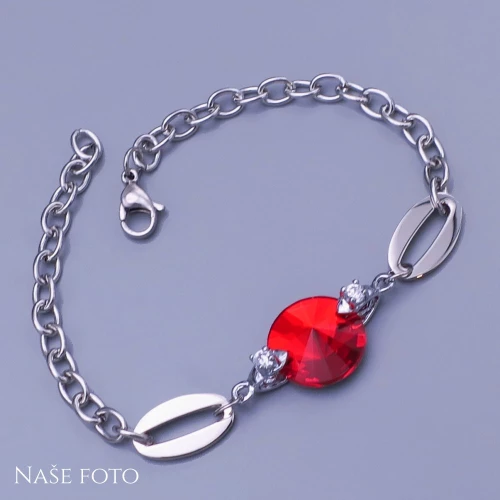 Náramek z chirurgické oceli Swarovski components