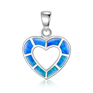 Stříbrný přívěšek srdce s opálem
