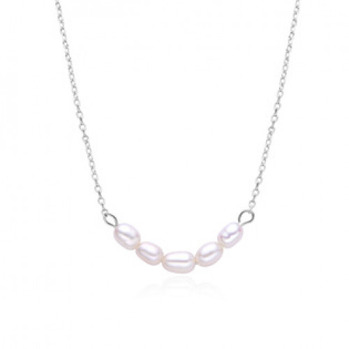 Stříbrný náhrdelník s přírodními perlami