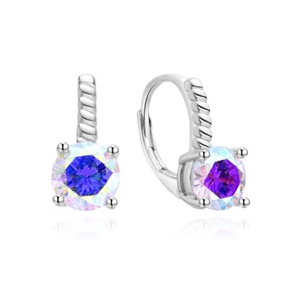 Stříbrné náušnice se duhovými kameny