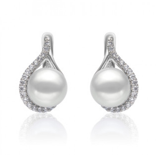 Perlové náušnice – bílé přírodní perly 1