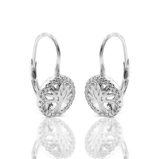 Stříbrné náušnice na klapku - strom života