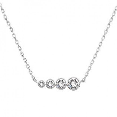 Stříbrný náhrdelník s bílými krystaly