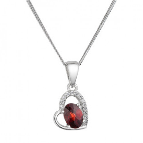 Stříbrný náhrdelník s pravým kamenem granát