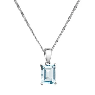 Stříbrný náhrdeník s pravými kamenem sky topaz