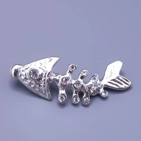 Přívěsek stříbro 925 rybí kostra s čirými zirkony