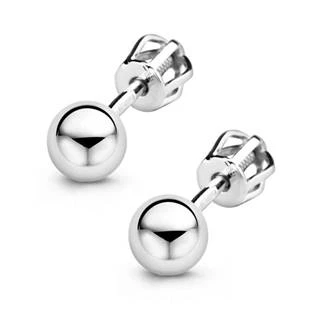 Stříbrné šroubovací náušnice kuličky 5mm