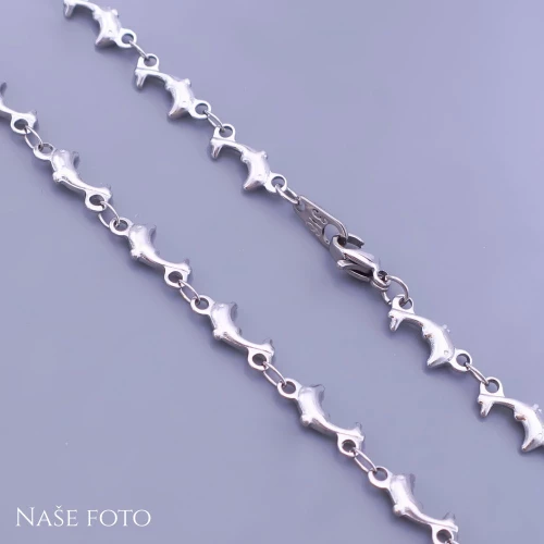 Náramek z chirurgické oceli-Delfín 5mm