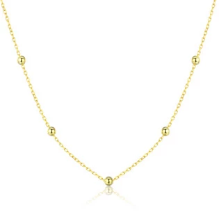 Zlacený stříbrný náhrdelník s kuličkami