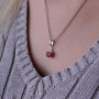 Stříbrný náhrdelník luxusní s pravým rubínem