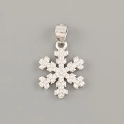 Přívěsek SNĚHOVÁ VLOČKA se šlupnou 11mm - Ag925 rhodium
