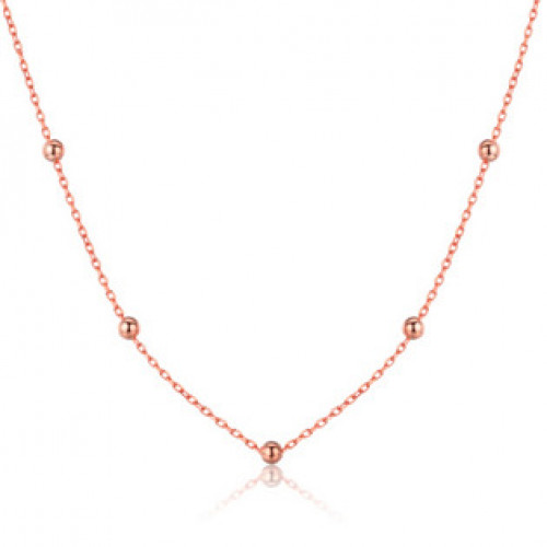Zlacený stříbrný náhrdelník s kuličkami růžové zlacení