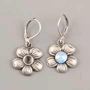 Náušnice BIMBACÍ KVĚTINKA zdobené Rivoli Swarovski Elements 6mm - starostříbro