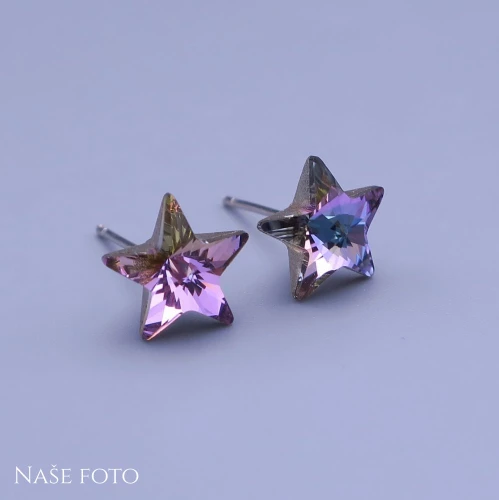 Puzetové náušnice Swarovski hvězdy10mm