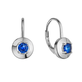 Stříbrné náušnice s modrým zirkonem