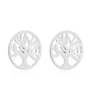 Ocelové náušnice - oválky strom života